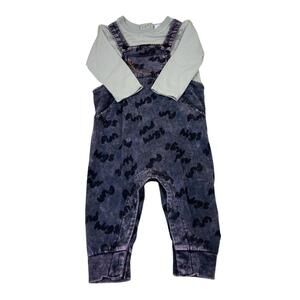 NEW KIDDING AROUND boy's two piece slogan overall set in grey